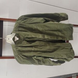 POINT Sur Khaki Green BLOUSE button Front Size XXS